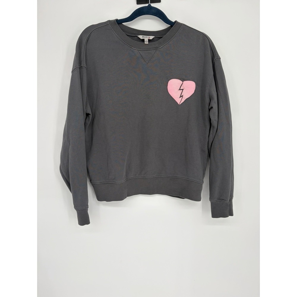 Wild Fox Ladies S Lightweight Long Sleeve Crew Neck‎ Graphic Pullover Sweatshirt